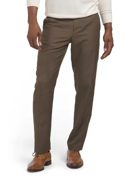 Брюки в клетку Perry Ellis Portfolio, коричневый