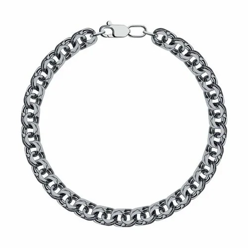 Браслет-цепочка Diamant online, серебро, 925 проба, чернение, длина 19 см.