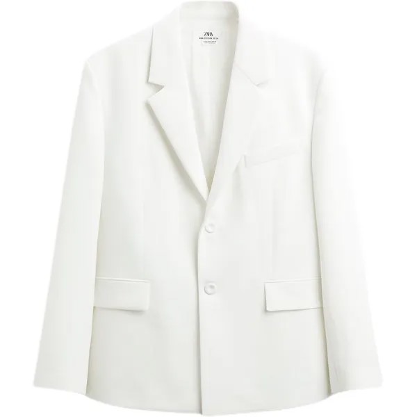 Деловой костюм мужской матово-белый Zara, белый