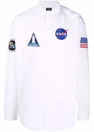 Balenciaga рубашка Space с нашивкой-логотипом