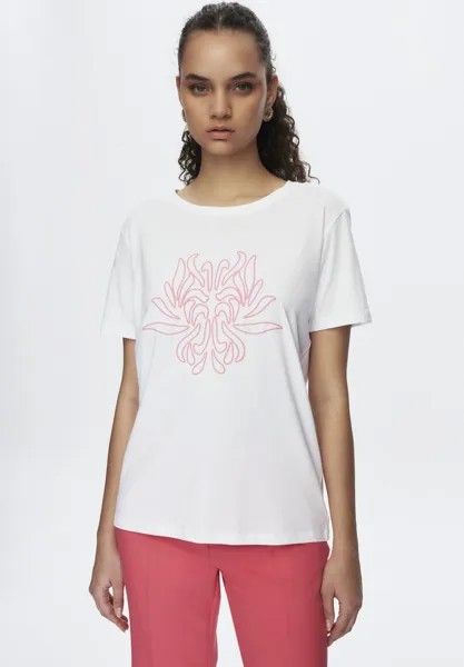 Футболка с принтом PRINTED SHORT SLEEVE adL, цвет white
