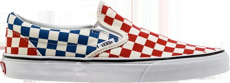 Кеды Vans Classic Slip-On Checkerboard, красный