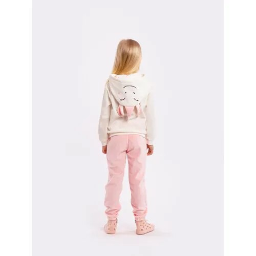Комплект одежды Fluffy Bunny, толстовка и брюки, спортивный стиль, размер 104, белый, розовый