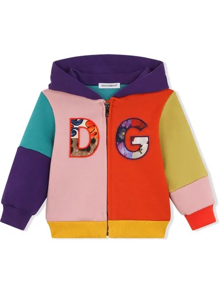 Dolce & Gabbana Kids худи в стиле колор-блок с логотипом