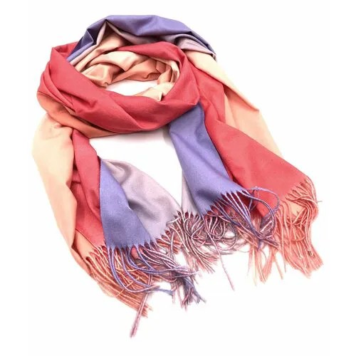 Палантин Cashmere,180х62 см, розовый, оранжевый