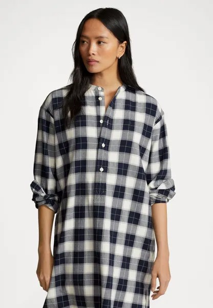 Летнее платье Long Sleeve Day Dress Polo Ralph Lauren, цвет dark navy multi plaid