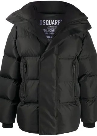 Dsquared2 пуховик с потайной застежкой и логотипом