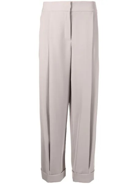 Emporio Armani прямые брюки со складками, нейтральный цвет