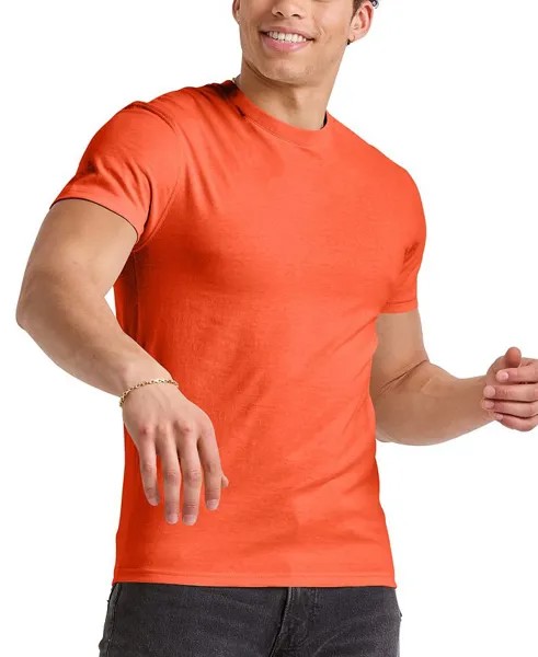 Мужская хлопковая футболка Originals с коротким рукавом Hanes, оранжевый