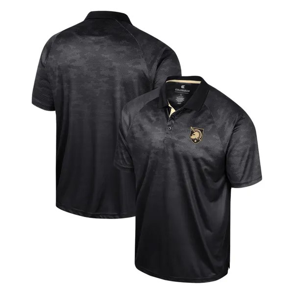 Мужская рубашка-поло реглан черного цвета Army Black Knights Honeycomb Colosseum