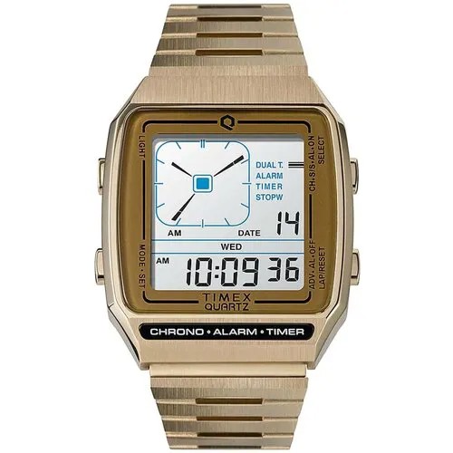 Наручные часы TIMEX Наручные часы Timex TW2U72500 с хронографом, золотой, серый