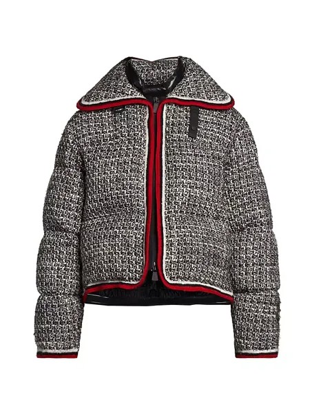 Твидовый пуховик Apres Ski Eterlou Moncler Grenoble, белый