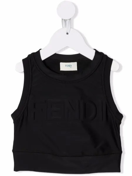 Fendi Kids укороченный топ с логотипом