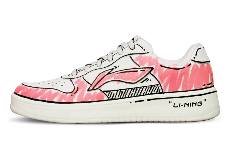Кроссовки LINING Sports Life Collection Skateboarding Shoes Women's Low-top White/Pink, белый