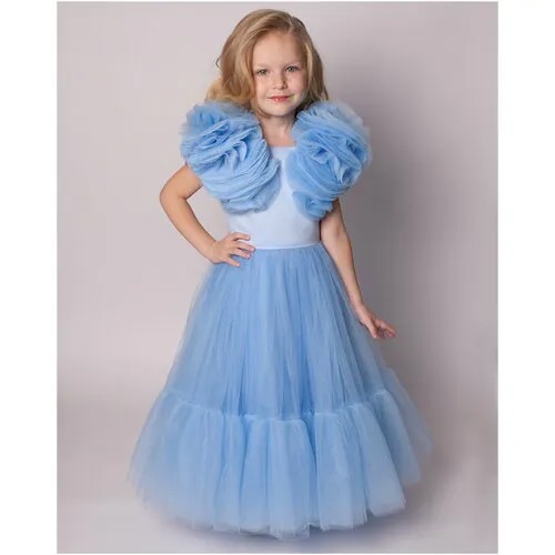 Платье Стильные Непоседы, размер 104, голубой