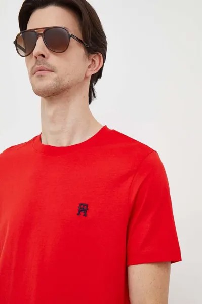 Хлопковая футболка Tommy Hilfiger, красный