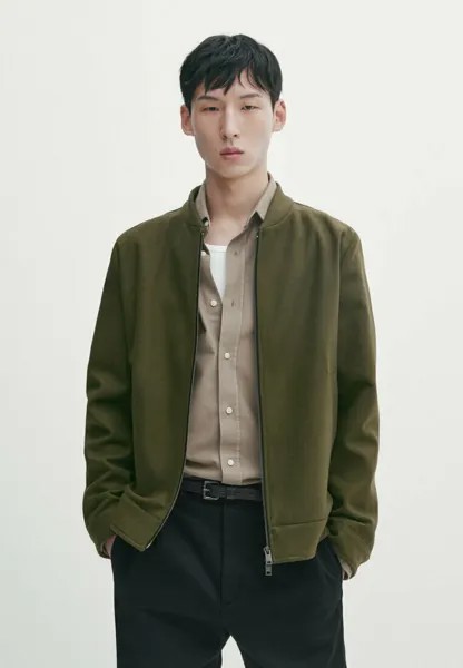 Куртка-бомбер Massimo Dutti, цвет green