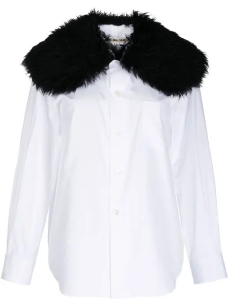 Рубашка с контрастным воротником и длинными рукавами Comme Des Garçons, белый