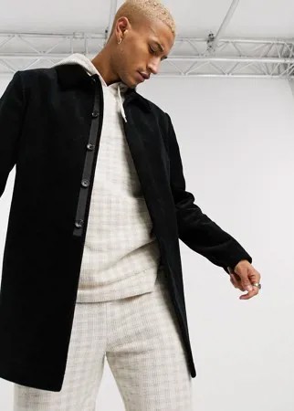 Черный вельветовый тренч ASOS DESIGN