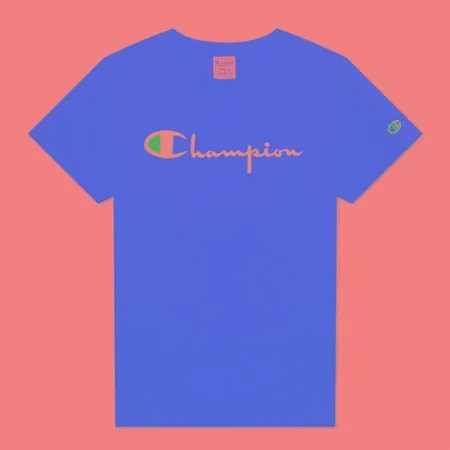 Женская футболка Champion Reverse Weave Script Logo Crew Neck, цвет красный, размер M