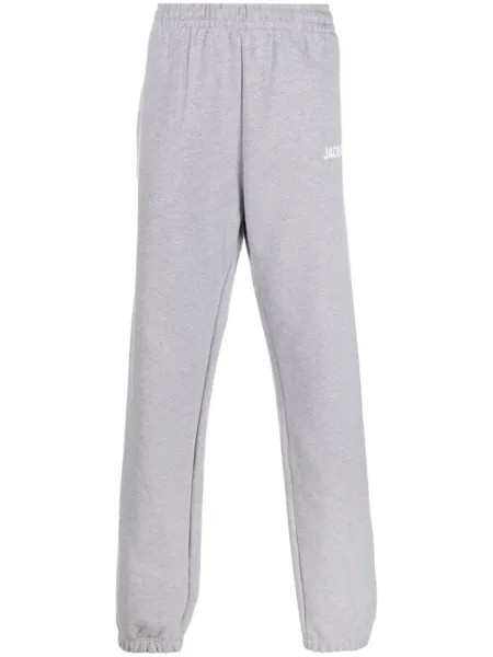 Jacquemus спортивные брюки из органического хлопка с логотипом, серый