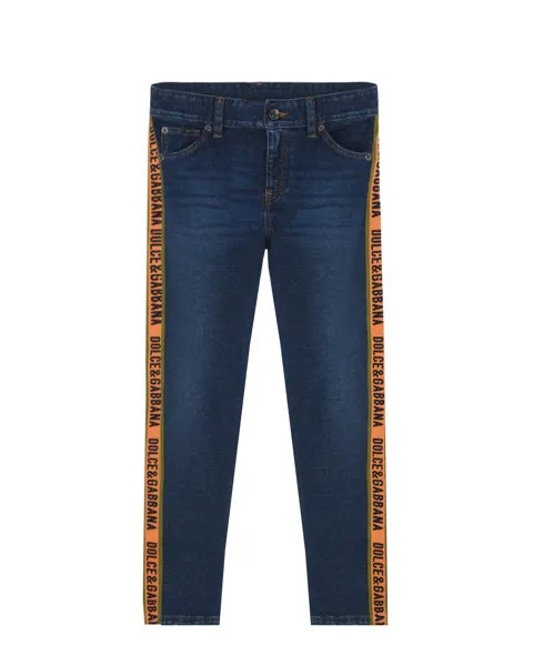 Slim fit джинсы с лампасами Dolce&Gabbana детский