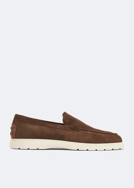 Лоферы TOD'S Suede slip-on loafers, коричневый