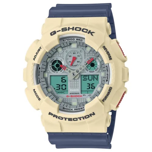 Наручные часы CASIO G-Shock GA-100PC-7A2, бежевый, синий