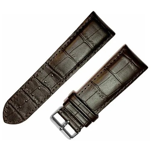 Ремешок 2608-01-1-2 М Kroko Коричневый кожаный объемный ремень для мужских наручных часов из натуральной кожи 26 мм крокодил