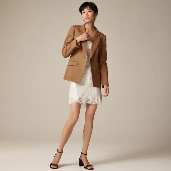 Пиджак Helena из шерстяной фланели J.Crew, коричневый