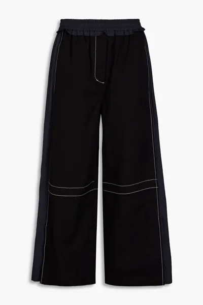 Укороченные широкие брюки из хлопковой парусины со вставками из рипстопа 3.1 Phillip Lim, черный