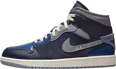 Мужские кроссовки Jordan 1 Mid SE Craft Obsidian/бело-французские синие (DR8868 400)