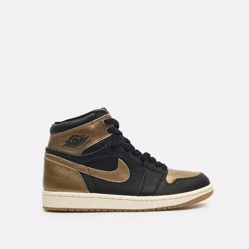 Кроссовки Jordan 1 Retro High OG, размер 8US, черный/золотой