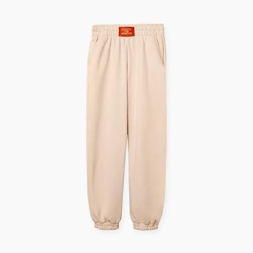 Школьные брюки  Bell Bimbo, демисезон/лето, спортивный стиль, пояс на резинке, размер 134, бежевый