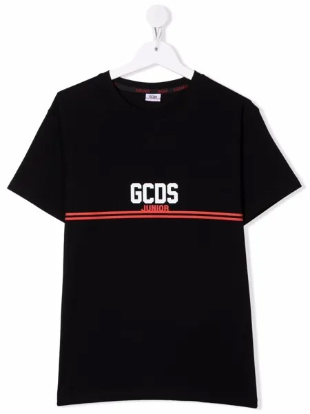 Gcds Kids TEEN logo-stripe print T-shirt