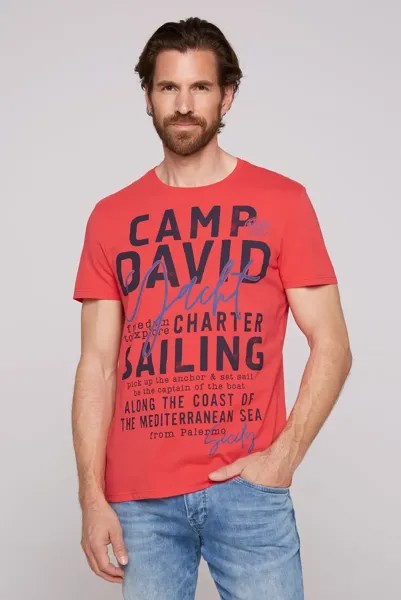 Рубашка CAMP DAVID с круглым вырезом, хлопок, красный