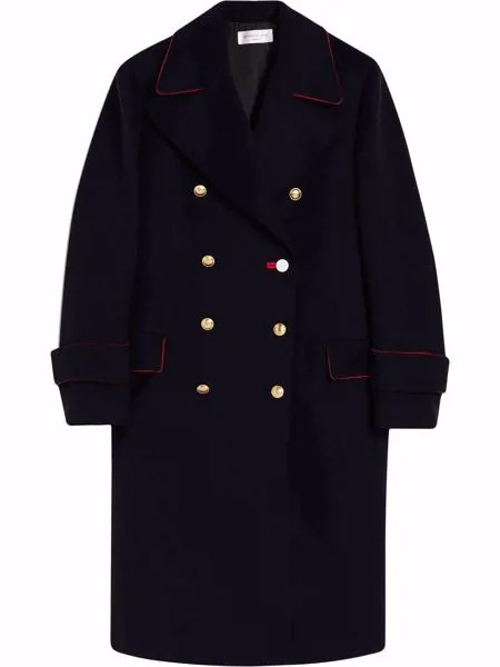 Victoria Beckham двубортное пальто с контрастной отделкой
