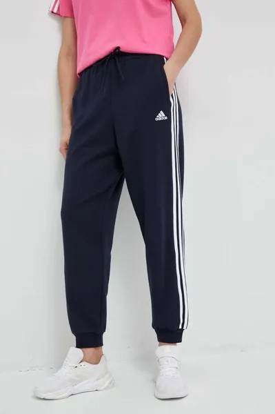 Хлопковые спортивные штаны adidas, темно-синий