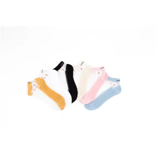 Женские носки S-Family укороченные, фантазийные, на Новый год, износостойкие, 6 пар, размер 35-37