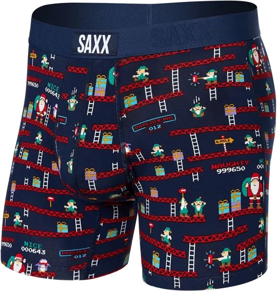 Трусы-боксеры Vibe Super Soft Boxer SAXX UNDERWEAR, цвет Santa's Workshop/Navy