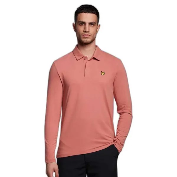 Поло Lyle & Scott Concealed Button Long, оранжевый