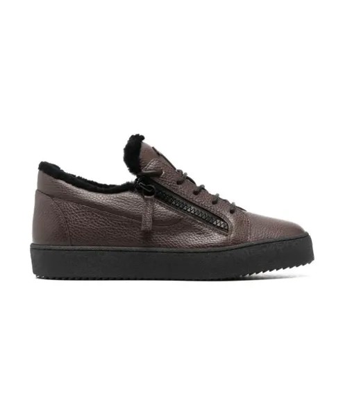 Элегантные закрытые кроссовки на плоской подошве Giuseppe Zanotti, коричневый