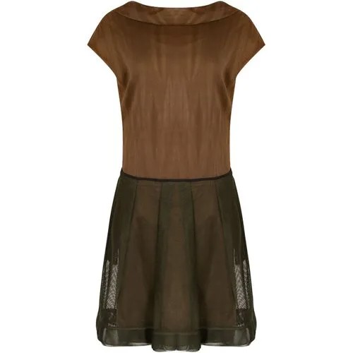 Платье Marni, хлопок, повседневное, открытая спина, размер 38, коричневый