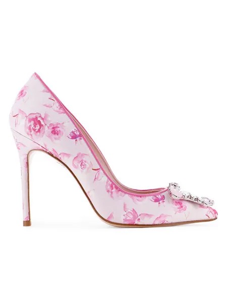 Сатиновые туфли с цветочным принтом Sophia Webster x LoveShackFancy Margaux Sophia Webster, розовый