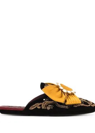 Dolce & Gabbana слиперы с вышивкой и бантом