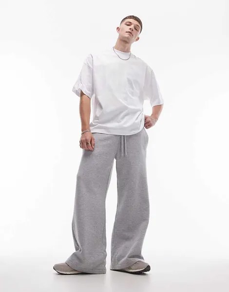 Светло-серые джоггеры свободного кроя Topman