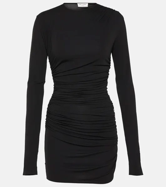 Мини-платье из джерси Saint Laurent, черный