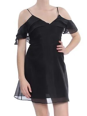 KEEPSAKE женское черное мини-коктейльное платье трапециевидной формы с короткими рукавами и V-образным вырезом M