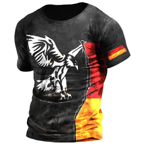 Мужская футболка с винтажным принтом немецкого флага Eagle Totem