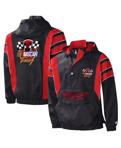 Мужской черный, красный пуловер с полузастежкой NASCAR Impact Starter